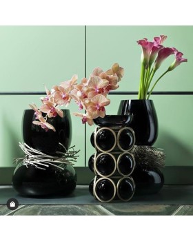 Vase CIRCLE Black & Gold