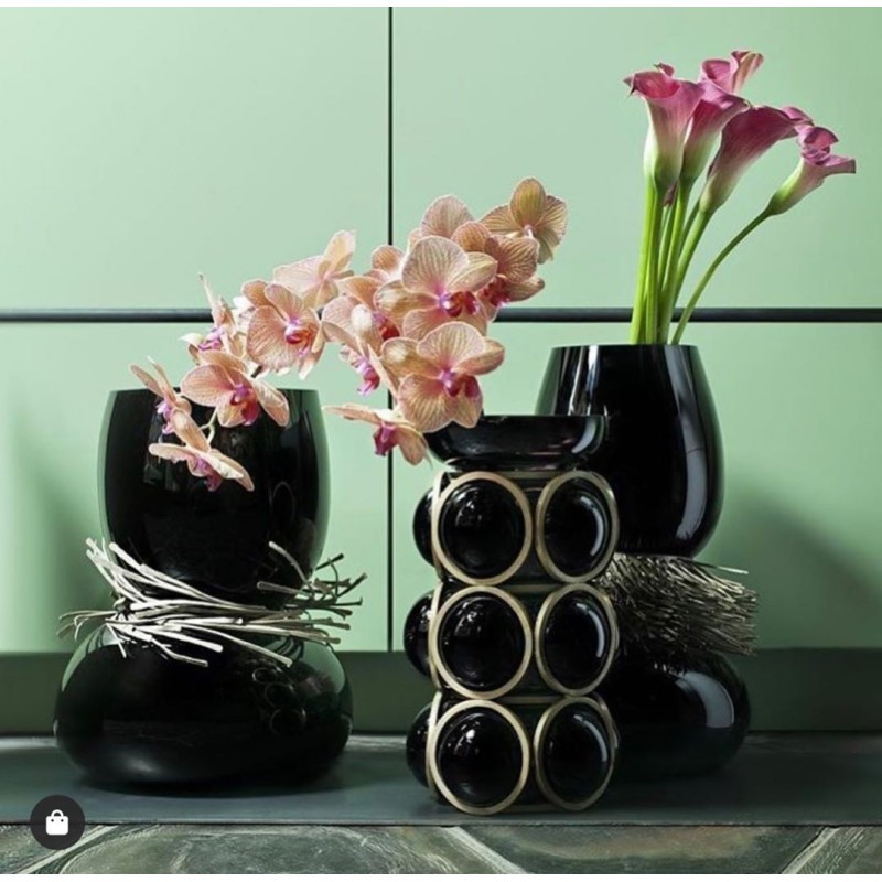 Vase CIRCLE Black & Gold