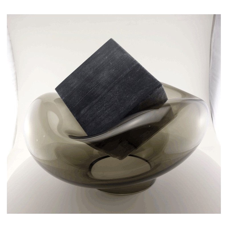 GRAVITY CUBE Sculpture Marbre Gris