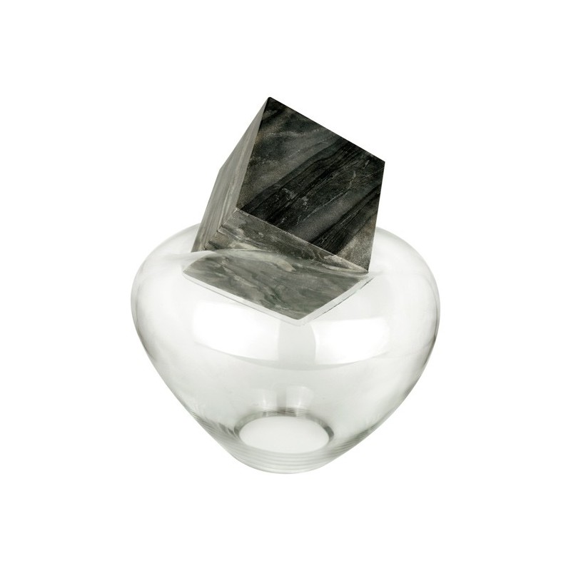 GRAVITY CUBE Sculpture Marbre Gris