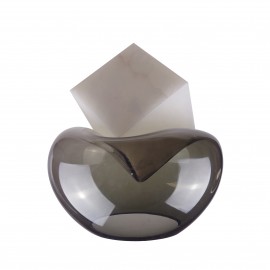 GRAVITY CUBE Sculpture Marbre Gris