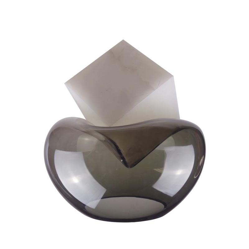 GRAVITY CUBE Sculpture Marbre Gris