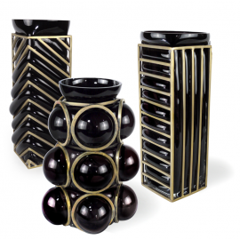 Vase GEOMETRIC ANGLE Black & Gold
