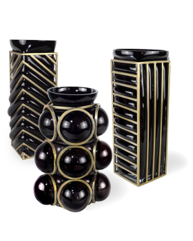 Vase CIRCLE Black & Gold