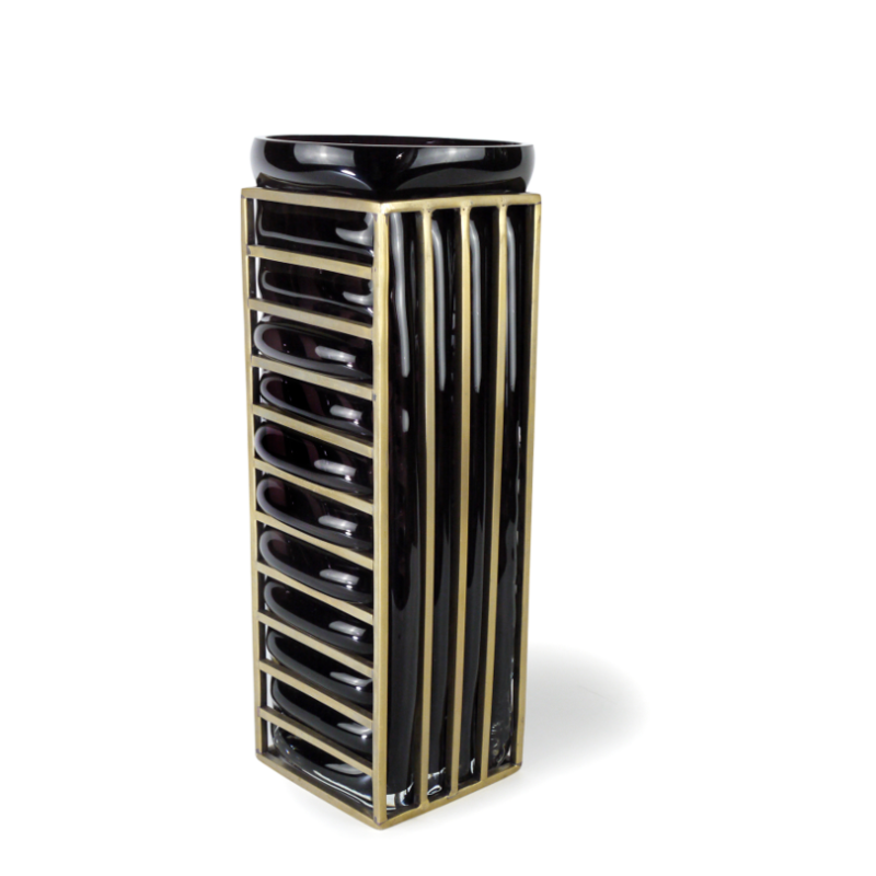 Vase STRIPE Black & Gold